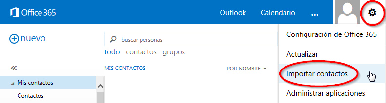 ayuda webmail import