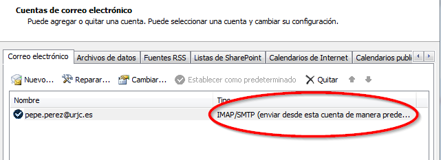 perfil imap