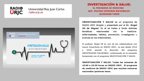 INVESTIGACIÓN Y SALUD. EL PROGRAMA DE MEDICINA DE RADIO URJC QUE MUCHAS EMISORAS NACIONALES QUISIERAN TENER