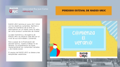 PERIODO ESTIVAL EN RADIO URJC