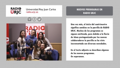 NUEVOS PROGRAMAS EN RADIO URJC