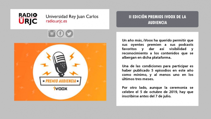 II EDICIÓN PREMIOS IVOOX DE LA AUDIENCIA